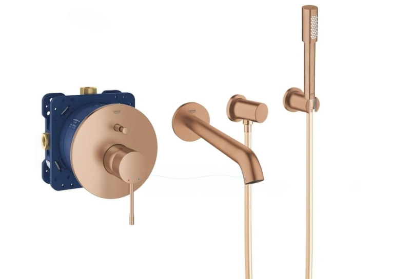 Комплект прихованого монтажу з термостатом Grohe Essence Warm Sunset 24058DL1-08 Бронза матова