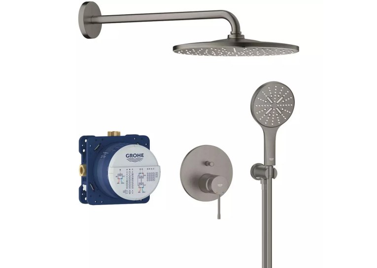 Душева система прихованого монтажу Grohe Essence 25287AL0 на 2 виходи, Графіт матовий