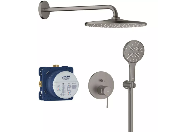 Душева система прихованого монтажу Grohe Essence 25287AL0 на 2 виходи, Графіт матовий