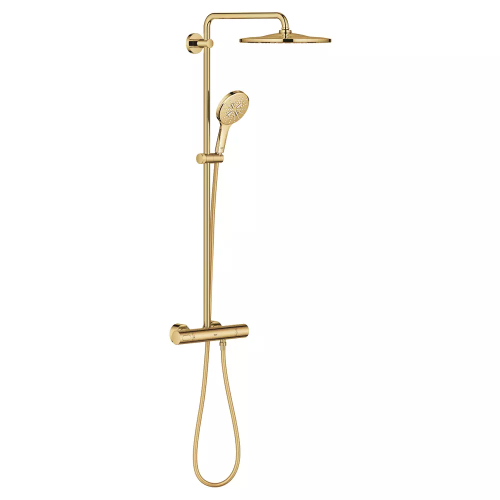 Душова система з термостатом для настінного монтажу Grohe Rainshower Smartactive 310 26836GL0 Золото