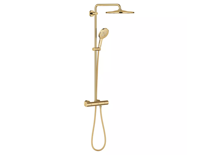 Душова система з термостатом для настінного монтажу Grohe Rainshower Smartactive 310 26836GL0 Золото