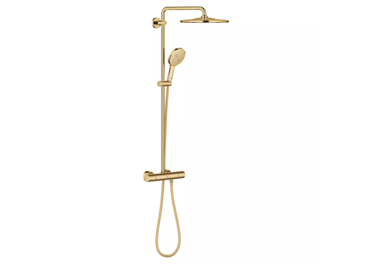Душова система з термостатом для настінного монтажу Grohe Rainshower Smartactive 310 26836GL0 Золото
