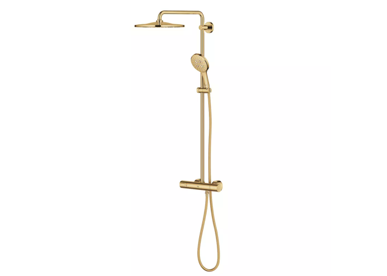 Душова система з термостатом для настінного монтажу Grohe Rainshower Smartactive 310 26836GL0 Золото