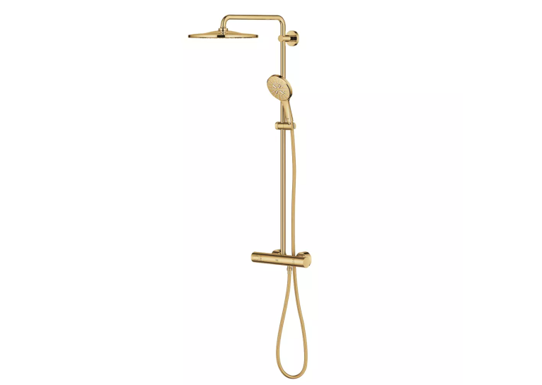 Душова система з термостатом для настінного монтажу Grohe Rainshower Smartactive 310 26836GL0 Золото