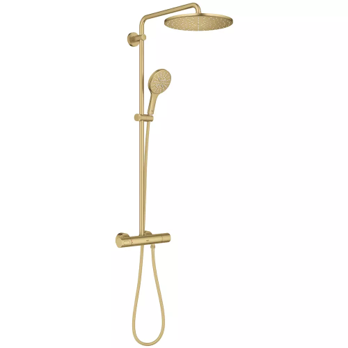 Душова система з термостатом для настінного монтажу Grohe Rainshower Smartactive 310 26836GN0 Золото матове
