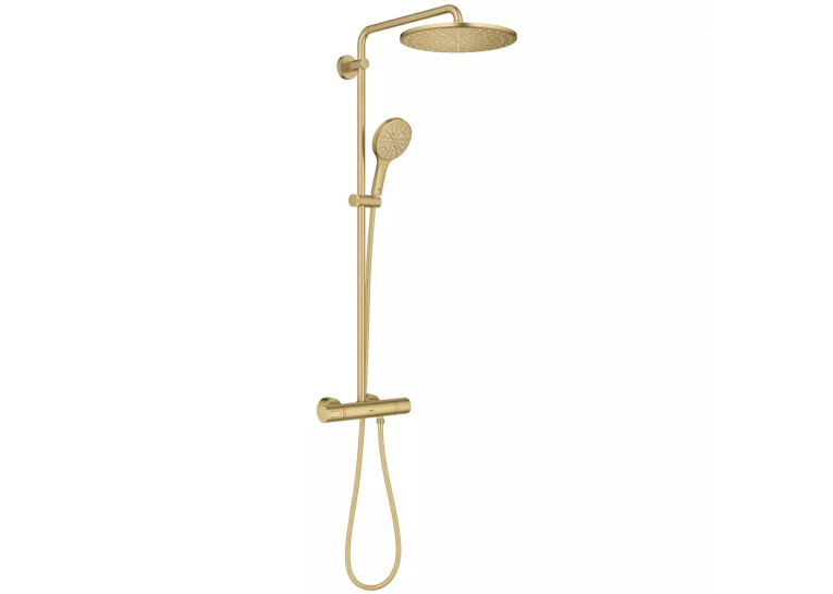 Душевая система с термостатом для настенного монтажа Grohe Rainshower Smartactive 310 26836GN0 Золото матовое