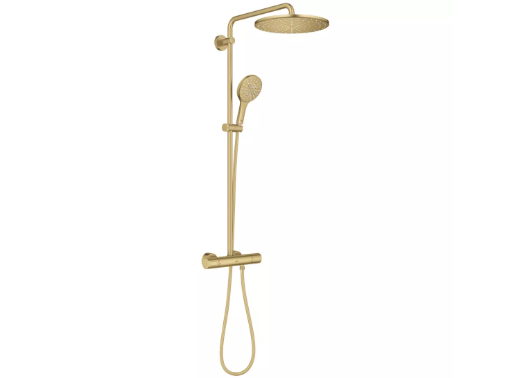Душова система з термостатом для настінного монтажу Grohe Rainshower Smartactive 310 26836GN0 Золото матове