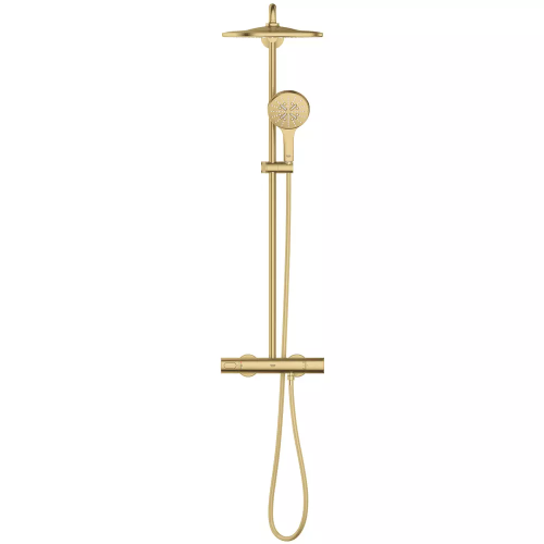 Душова система з термостатом для настінного монтажу Grohe Rainshower Smartactive 310 26836GN0 Золото матове