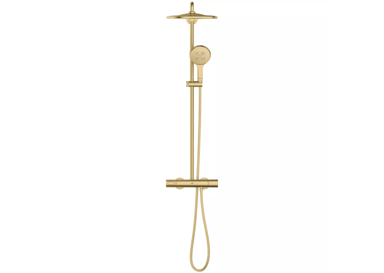Душова система з термостатом для настінного монтажу Grohe Rainshower Smartactive 310 26836GN0 Золото матове