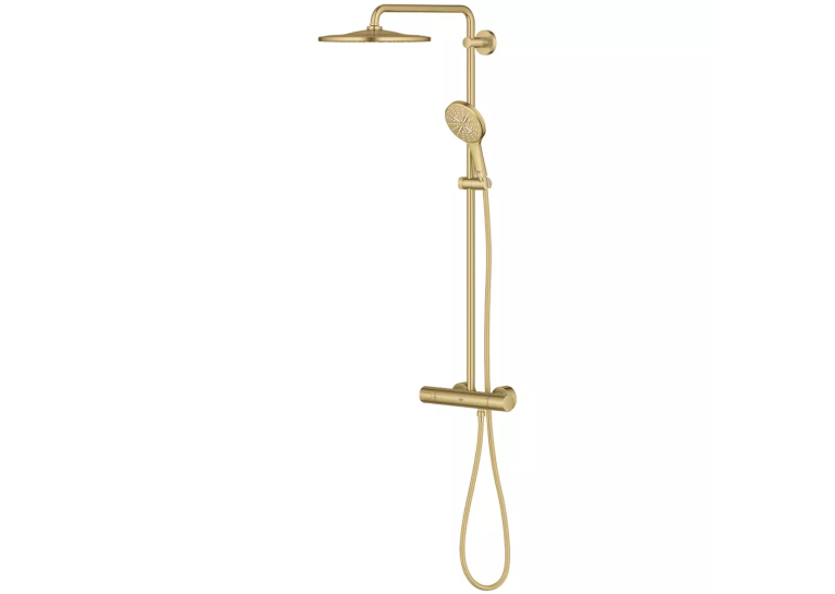 Душова система з термостатом для настінного монтажу Grohe Rainshower Smartactive 310 26836GN0 Золото матове
