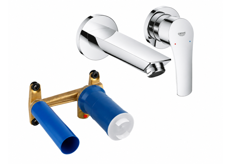 Змішувач для раковини на 2 отвори Grohe Eurosmart New S-Size (29337003) + Прихована частина Grohe, 23571000