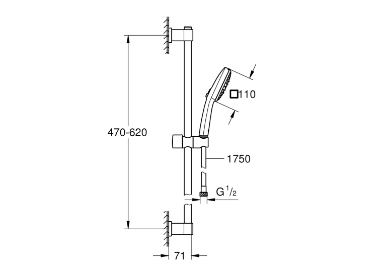 Душовий набір Grohe QuickFix Vitalio Comfort 110 26096001 Сталь