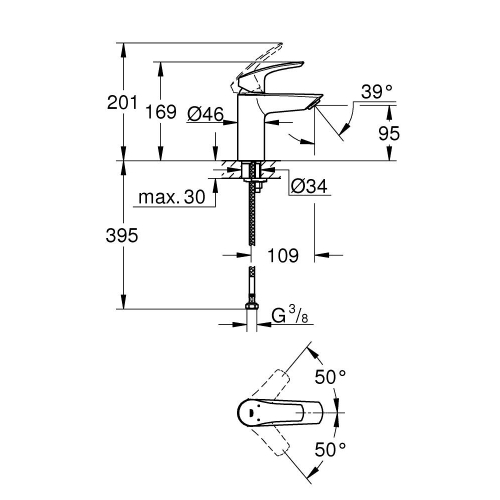 Смеситель для раковины Grohe Eurosmart 324672433 S-Size