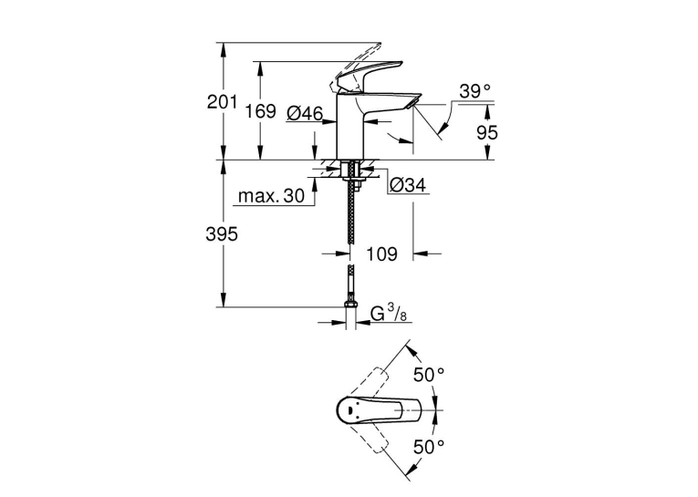 Змішувач для раковини Grohe Eurosmart 324672433 S-Size