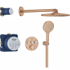 Душова система прихованого монтажу Grohe Grohtherm SmartControl Brushed Warm Sunset 34863DL0 Бронза матова