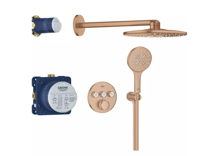 Душова система прихованого монтажу Grohe Grohtherm SmartControl Brushed Warm Sunset 34863DL0 Бронза матова