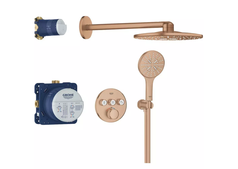 Душова система прихованого монтажу Grohe Grohtherm SmartControl Brushed Warm Sunset 34863DL0 Бронза матова