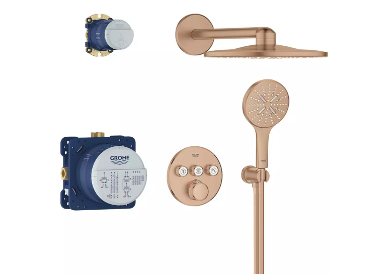 Душова система прихованого монтажу Grohe Grohtherm SmartControl Brushed Warm Sunset 34863DL0 Бронза матова