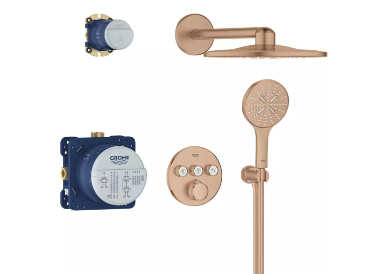 Душова система прихованого монтажу Grohe Grohtherm SmartControl Brushed Warm Sunset 34863DL0 Бронза матова