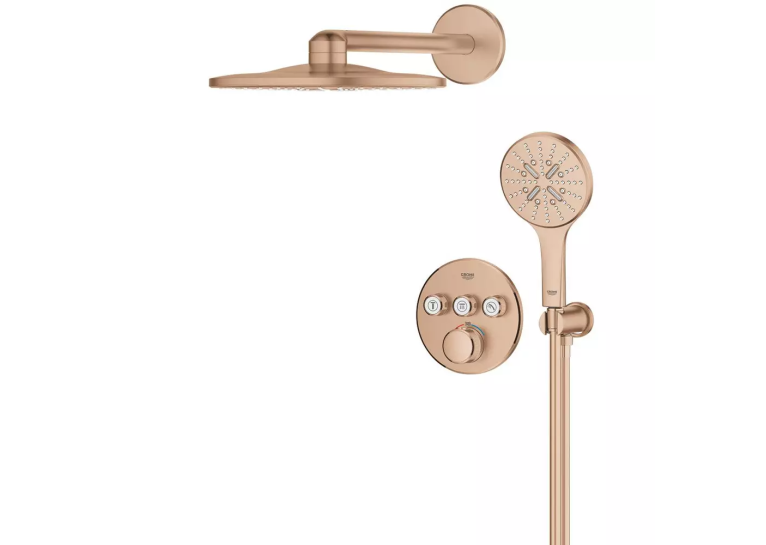 Душова система прихованого монтажу Grohe Grohtherm SmartControl Brushed Warm Sunset 34863DL0 Бронза матова