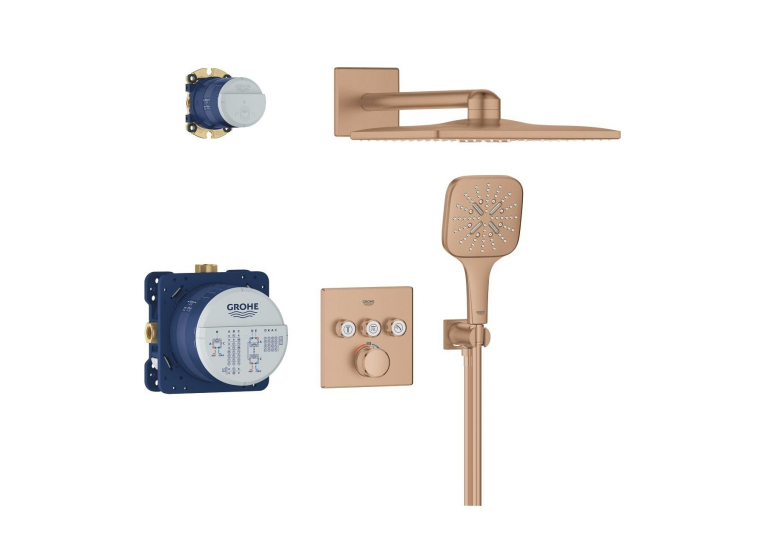 Душова система прихованого монтажу Grohe SmartActive 310 Cube, Grohtherm SmartControl 34864DL0 Бронза матова