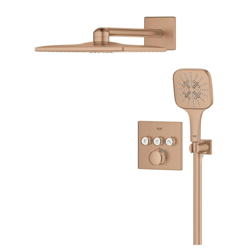 Душова система прихованого монтажу Grohe SmartActive 310 Cube, Grohtherm SmartControl 34864DL0 Бронза матова