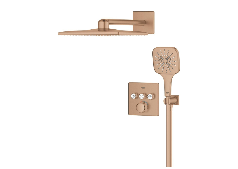 Душова система прихованого монтажу Grohe SmartActive 310 Cube, Grohtherm SmartControl 34864DL0 Бронза матова