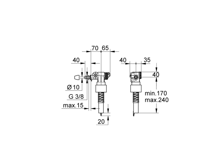 Наповнювач клапана змиву без компенсатора зсуву Grohe 37095000
