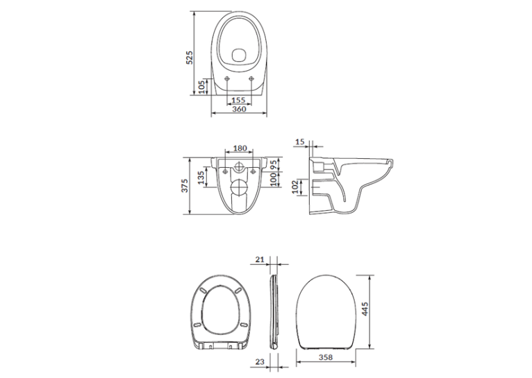 Комплект: Инсталляционная система Grohe Rapid SL 38772001 + подвесной унитаз CERSANIT СЕТ 469 Cersania с крышкой, 38732000 + S701-554