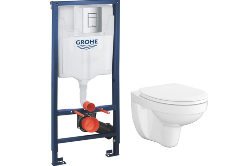 Комплект: Інсталяційна система Grohe Rapid SL 38772001 + підвісний унітаз CERSANIT СЕТ 469 Cersania з кришкою, 38732000 + S701-554