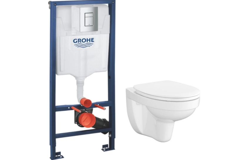 Комплект: Инсталляционная система Grohe Rapid SL 38772001 + подвесной унитаз CERSANIT СЕТ 469 Cersania с крышкой, 38732000 + S701-554