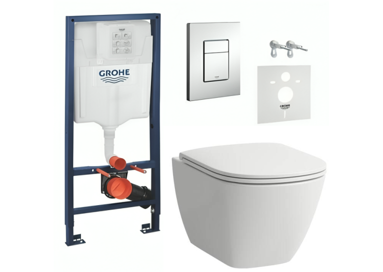 Комплект: Інсталяційна система Grohe Rapid SL 38772001 + підвісний унітаз Laufen Lua з кришкою, 38772001+H8660800000001