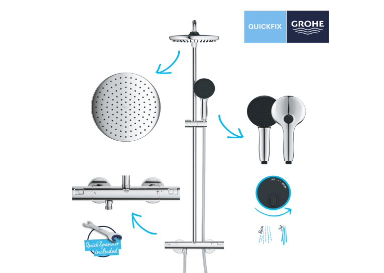 Душова система термостатична Grohe QuickFix Vitalio Comfort System 250 26677001