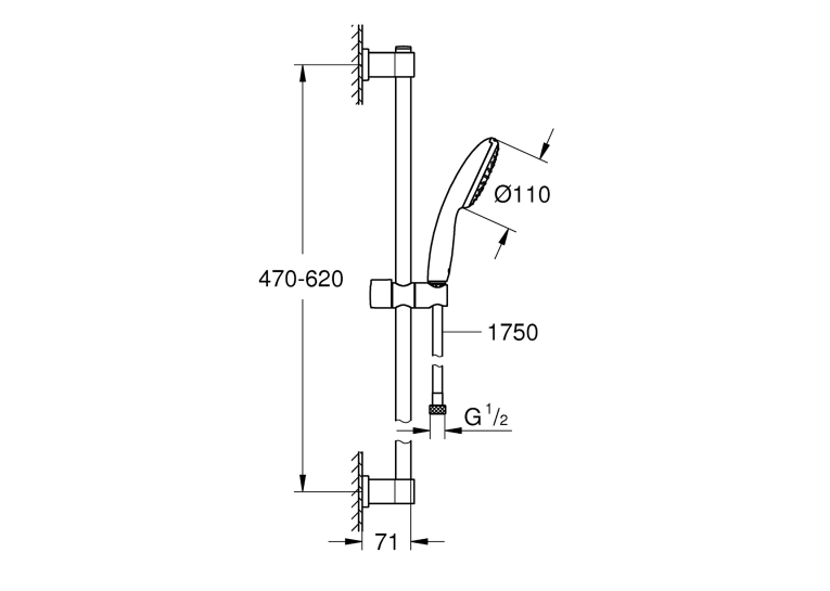 Душовий гарнітур Grohe QuickFix Vitalio Start 110 27942001