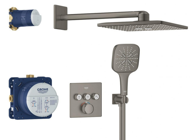 Комплект прихованого монтажу для ванни та душу Grohe Grohtherm SmartControl, 34864AL0 Графіт матовий