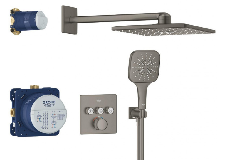 Комплект прихованого монтажу для ванни та душу Grohe Grohtherm SmartControl, 34864AL0 Графіт матовий