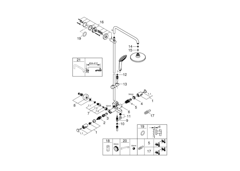 Душевая система термостатическая Grohe QuickFix Vitalio Joy System 260 27860001