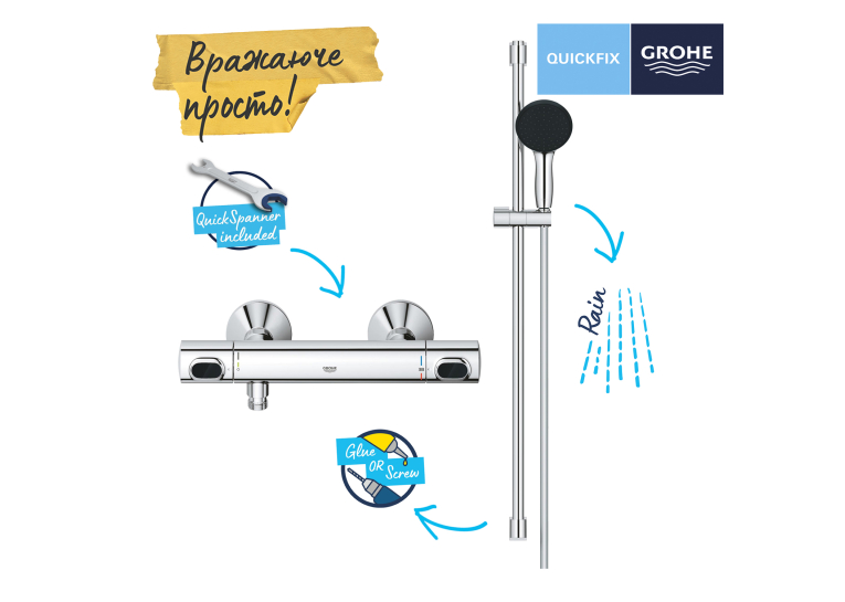 Смеситель термостатический для душа Grohe QuickFix Precision Flow 34805001