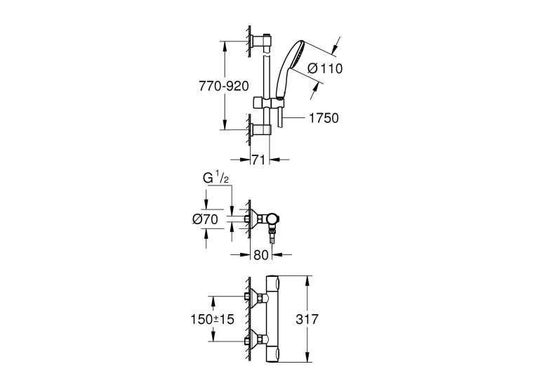 Смеситель термостатический для душа Grohe QuickFix Precision Flow 34805001