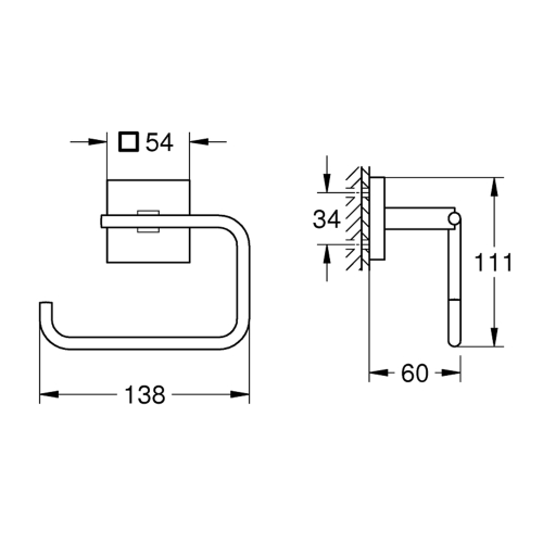 Держатель для туалетной бумаги Grohe QuickFix Start Cube 40978000