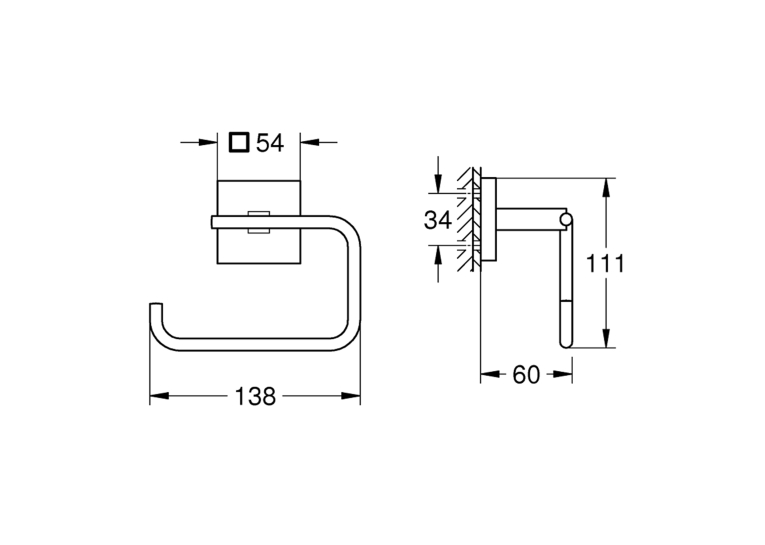 Тримач для туалетного паперу Grohe QuickFix Start Cube 40978000