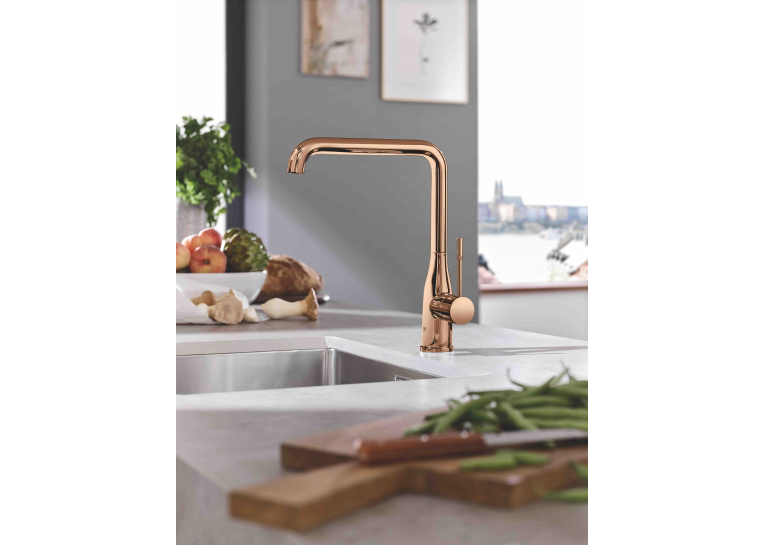 Grohe Змішувач для кухні Essence, дл.зливу - 220мм, поворотний, 1важіль, 30269DA0 Бронза