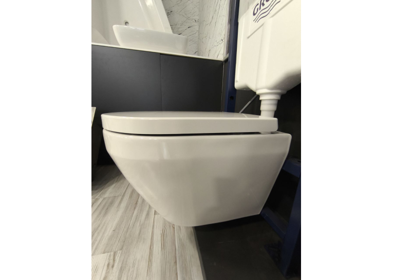 Унитаз подвесной укороченный Grohe Euro Ceramic 49см, смив Triple Vortex, покрытие HyperClean 102486SH00 + Сидение Grohe Euro Ceramic 102501SH00
