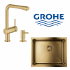 Набір для кухні Grohe мийка 31574GN1 + зміш. 30274GN0 + дозатор 40535GN0, прохолодний схід сонця