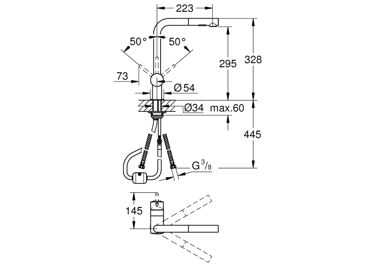 Набір для кухні Grohe мийка 31574GN1 + зміш. 30274GN0 + дозатор 40535GN0, прохолодний схід сонця