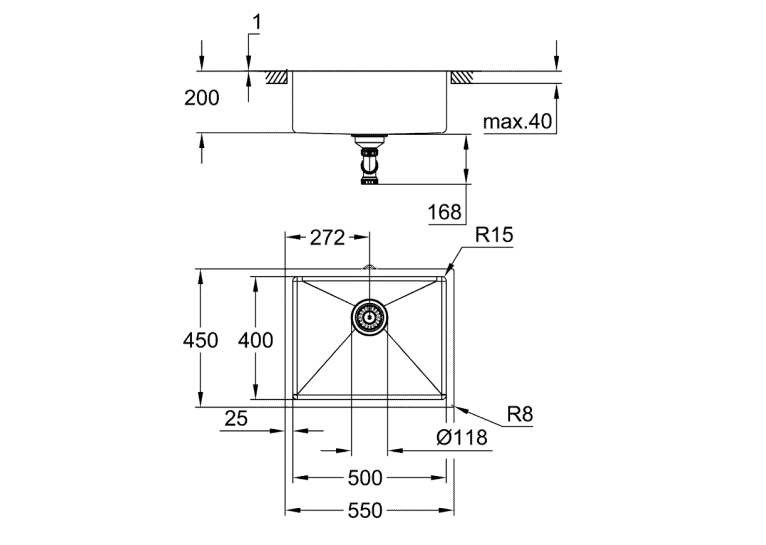 Кухонна мийка Grohe Sink K700U 31574SD1 Нержавеющая сталь матовая