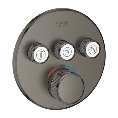 Душова система прихованого монтажу з виливом Grohe Grohtherm SmartControl KIT34862AL0UA Графит матовий