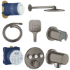 Душова система прихованого монтажу з виливом Grohe Grohtherm SmartControl KIT34862AL0UA Графит матовий