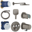 Душова система прихованого монтажу з виливом Grohe Grohtherm SmartControl KIT34862AL0UA Графит матовий