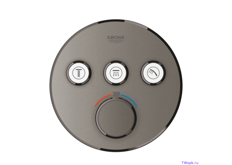 Душова система прихованого монтажу з виливом Grohe Grohtherm SmartControl KIT34862AL0UA Графит матовий